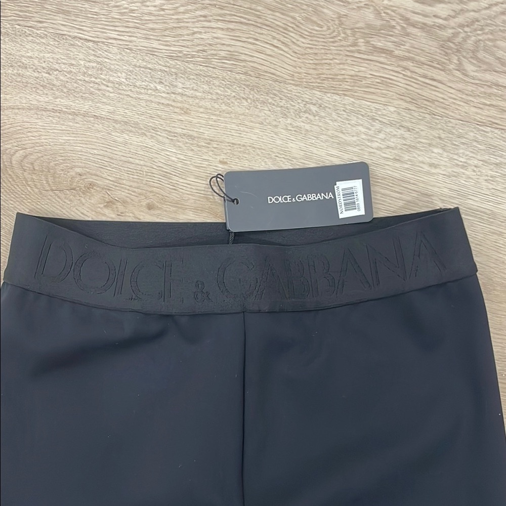 Dolce & Gabbana Black Leggings with Integrated Feet